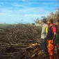 Sudah hampir sepekan Taman Wisata Alam (TWA) Sungai Dumai di Kelurahan Mundam, Kecamatan Medang Kampai, terbakar. (Liputan6.com/M Syukur)