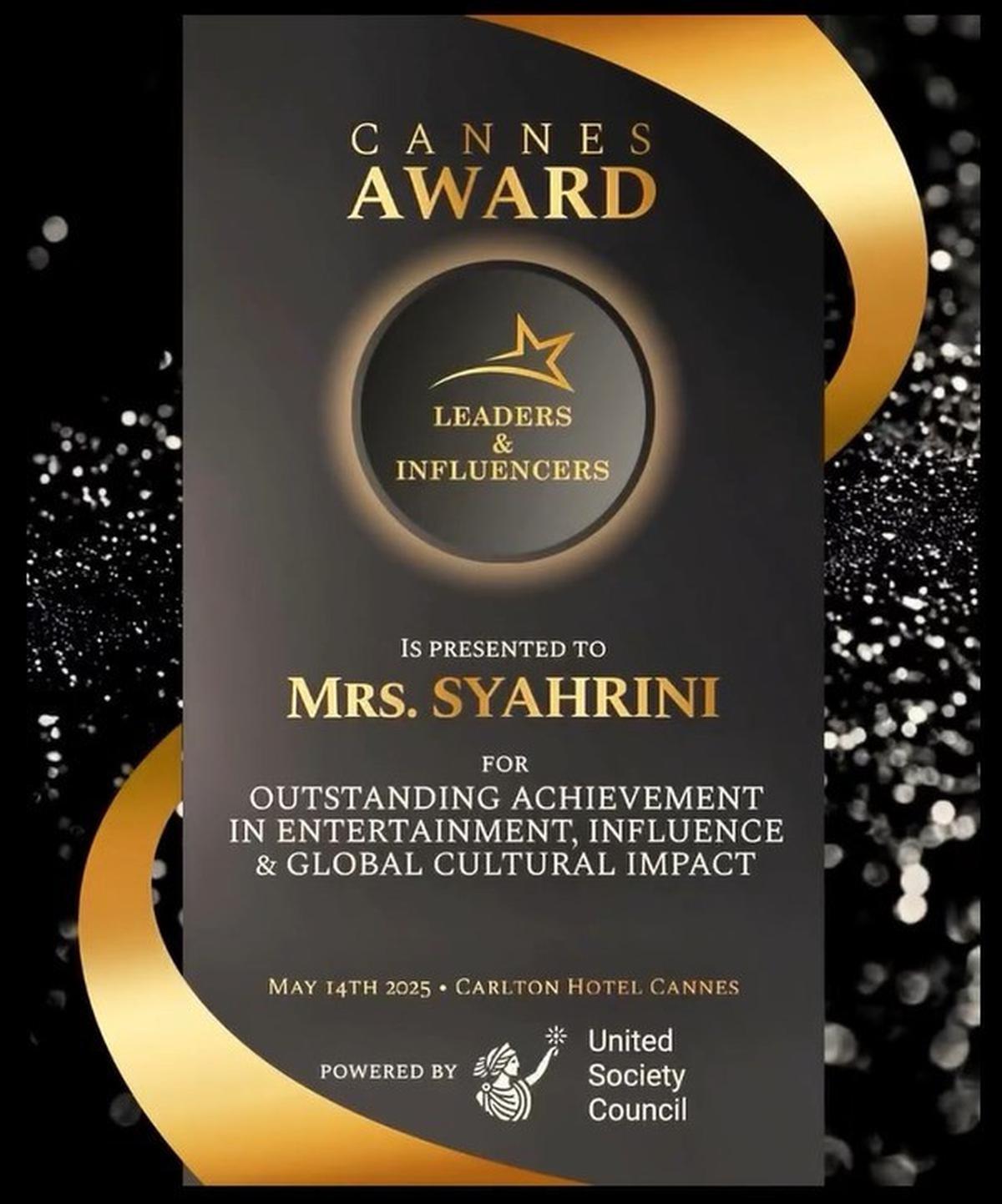 Syahrini Terbang ke Cannes, Paris untuk Terima Penghargaan Bergengsi dari UNESCO