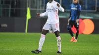 Ferland Mendy pahlawan Real Madrid ketika membungkam Atalanta pada leg 1 babak 16 besar Liga Champions 2020/2021, Kamis (25/02/2021) dini hari WIB. (Tiziana FABI / AFP)