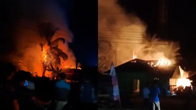 Tangkapan layar video viral warga minta mobil pemadam di Way Kanan, Lampung untuk pulang karena terlambat datang.