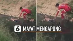 Beredar video pria seperti mengapung disungai dikira mayat. Ternyata sedang berendam hingga ketiduran.