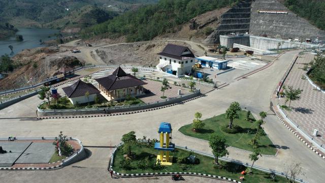 Proyek Bendungan Bendo di Jawa Timur yang mampu diselesaikan oleh PT Hutama Karya (Persero) selama pandemi Covid-19. (Dok HK)