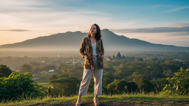 Inspirasi Model Batik Santai untuk Liburan di Yogyakarta / AI