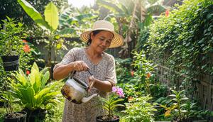 Teko sebagai barang bekas yang bisa dipakai untuk penyiraman tanaman. [Foto: Gemini]