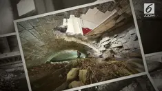 Sebuah rumah ambruk ke gorong-gorong hingga mengalami kerusakan cukup parah.