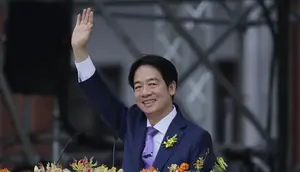 Presiden baru Taiwan&nbsp;Lai Ching-te atau dikenal pula William Lai dilantik&nbsp;pada Senin (20/5/2024). (Dok. AP Photo/Chiang Ying-ying)