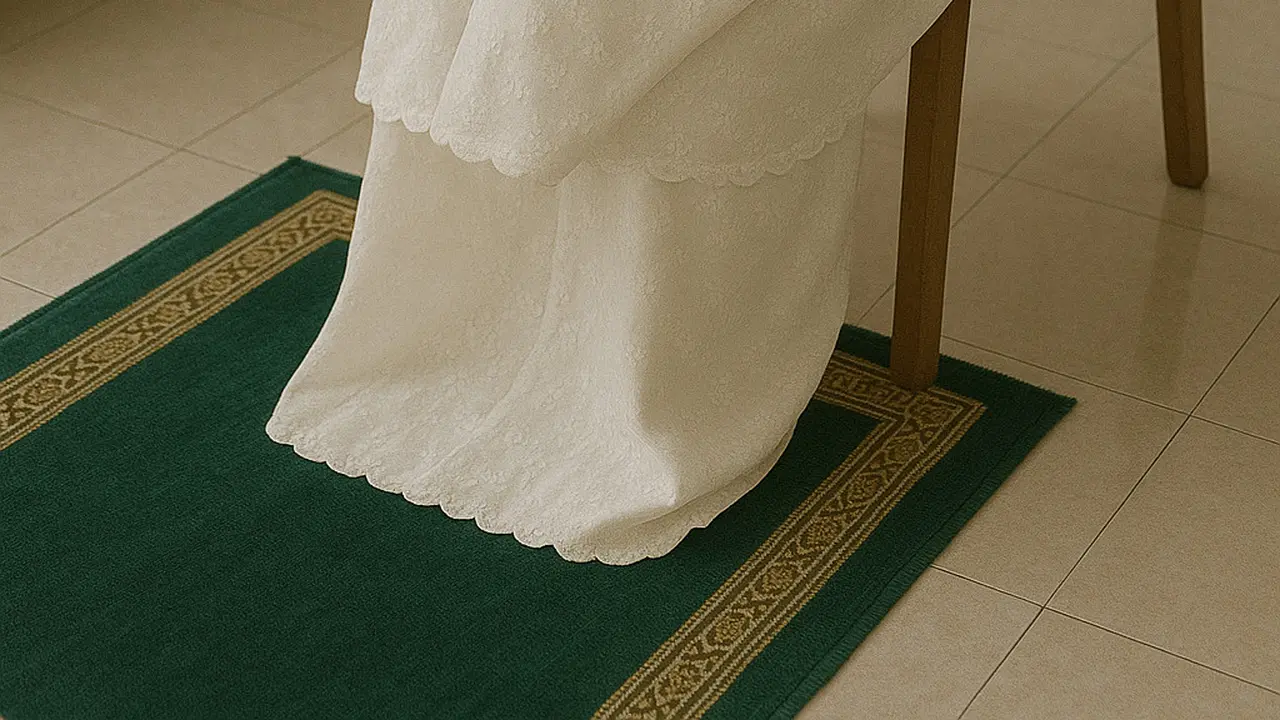 Ilustrasi lansia sholat duduk (Foto: ChatGPT)