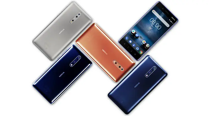 Beberapa pilihan warna Nokia 8. (Doc: Nokia)