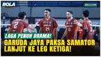 Jakarta Garuda Jaya menang dramatis 3-2 atas Surabaya Samator pada leg kedua Grand Final Proliga 2026 di GOR Amongrogo, Yogyakarta, Rabu (22/4/2026), membuat agregat imbang 1-1 dan memaksa laga penentuan juara tiga ke leg ketiga.