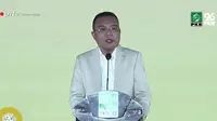 Ketua Harian Dewan Pimpinan Pusat (DPP) Partai Gerindra Sufmi Dasco Ahmad memberikan sambutan di puncak perayaan Hari Lahir (Harlah) PKB di JCC, Senayan, Jakarta, Selasa malam (23/7/2024). (Tangkapan layar YouTube DPP PKB)