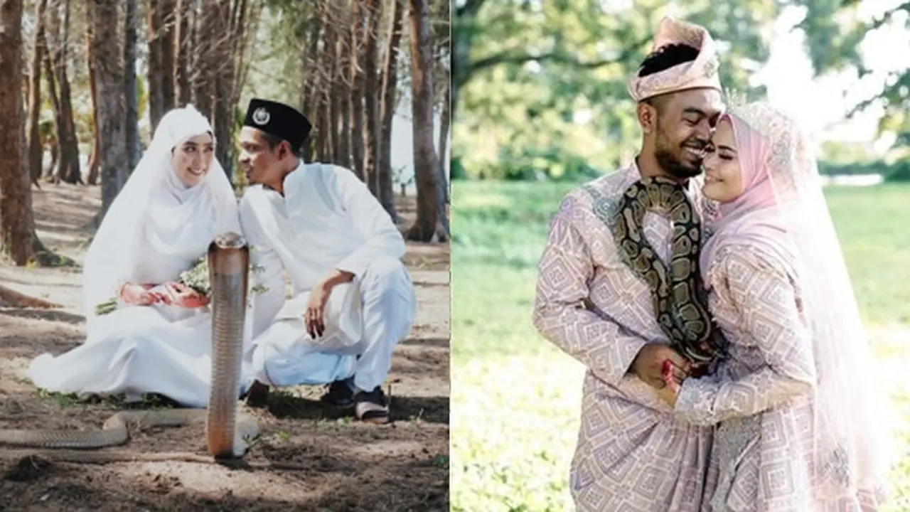 6 Prewedding Ekstrem Tema Ular Ini Bikin Merinding, Enggak Habis Pikir