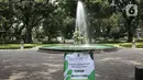 Suasana Taman Suropati di kawasan Menteng, Jakarta, Selasa (24/3/2020). Pemerintah Provinsi DKI Jakarta menutup semua Ruang Terbuka Hijau terhitung sejak 14 Maret 2020 hingga 14 hari ke depan sebagai antisipasi merebaknya virus Corona Covid-19. (Liputan6.com/Helmi Fithriansyah)