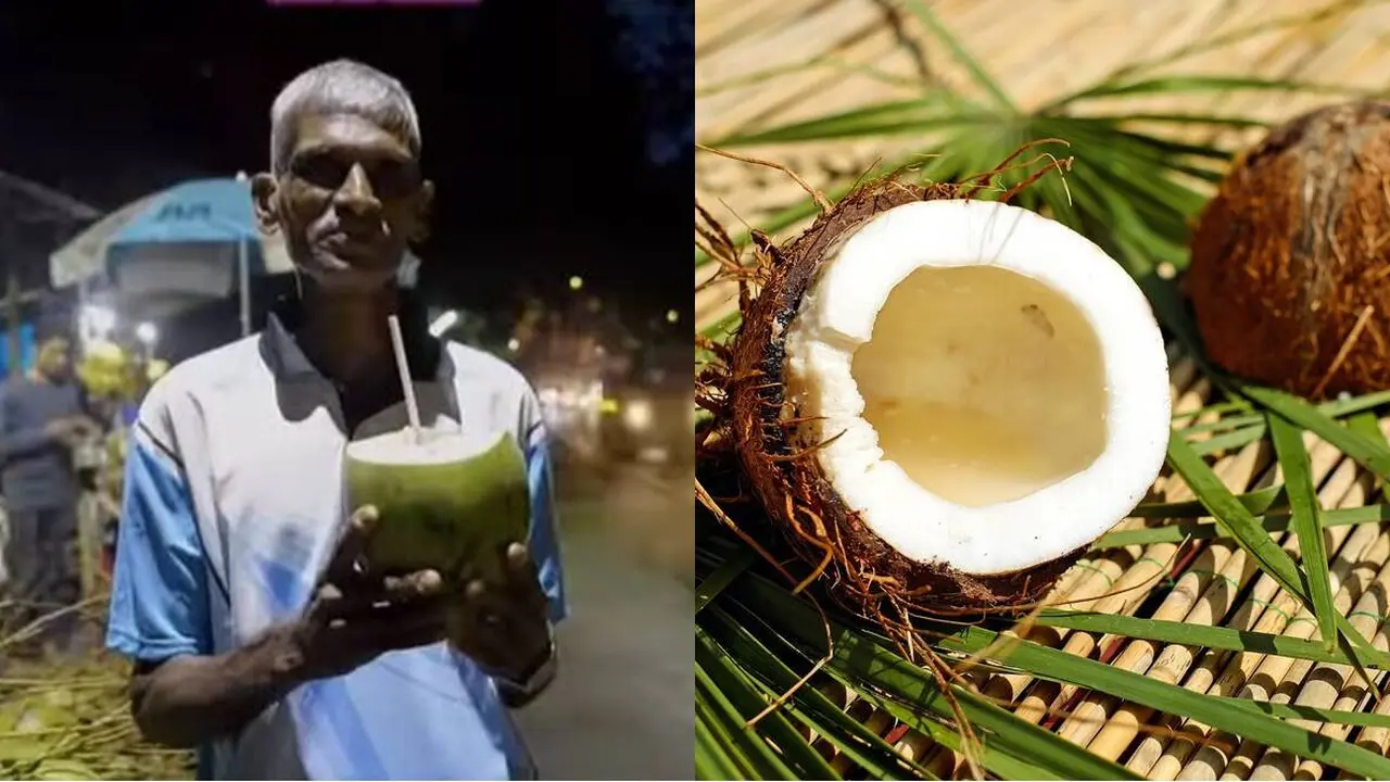Balakrishnan Palayi Pria India Pemakan Kelapa