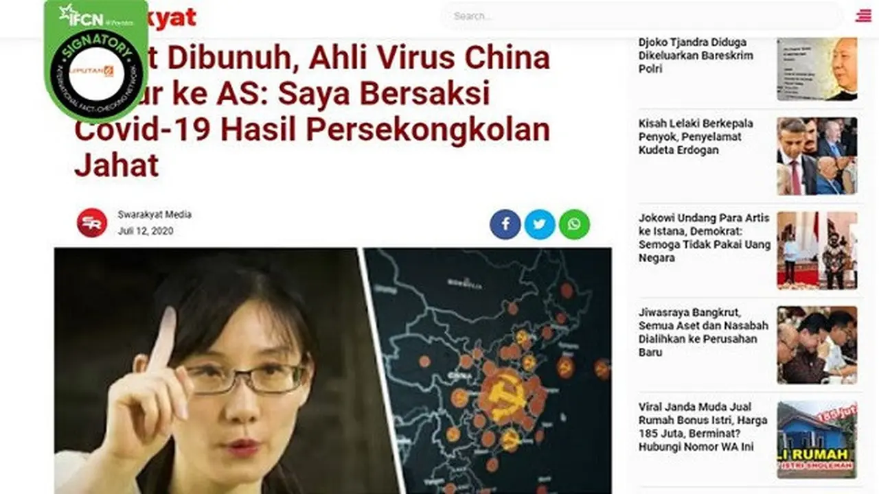 Gambar Tangkapan Layar Artikel dari Situs swarakyat.com