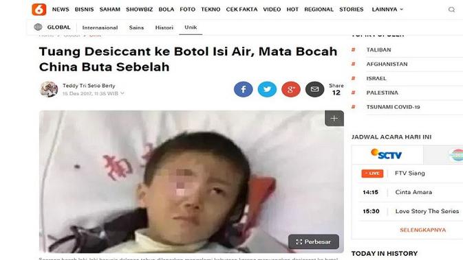 Gambar Tangkapan Layar Artikel dari Situs Liputan6.com.
