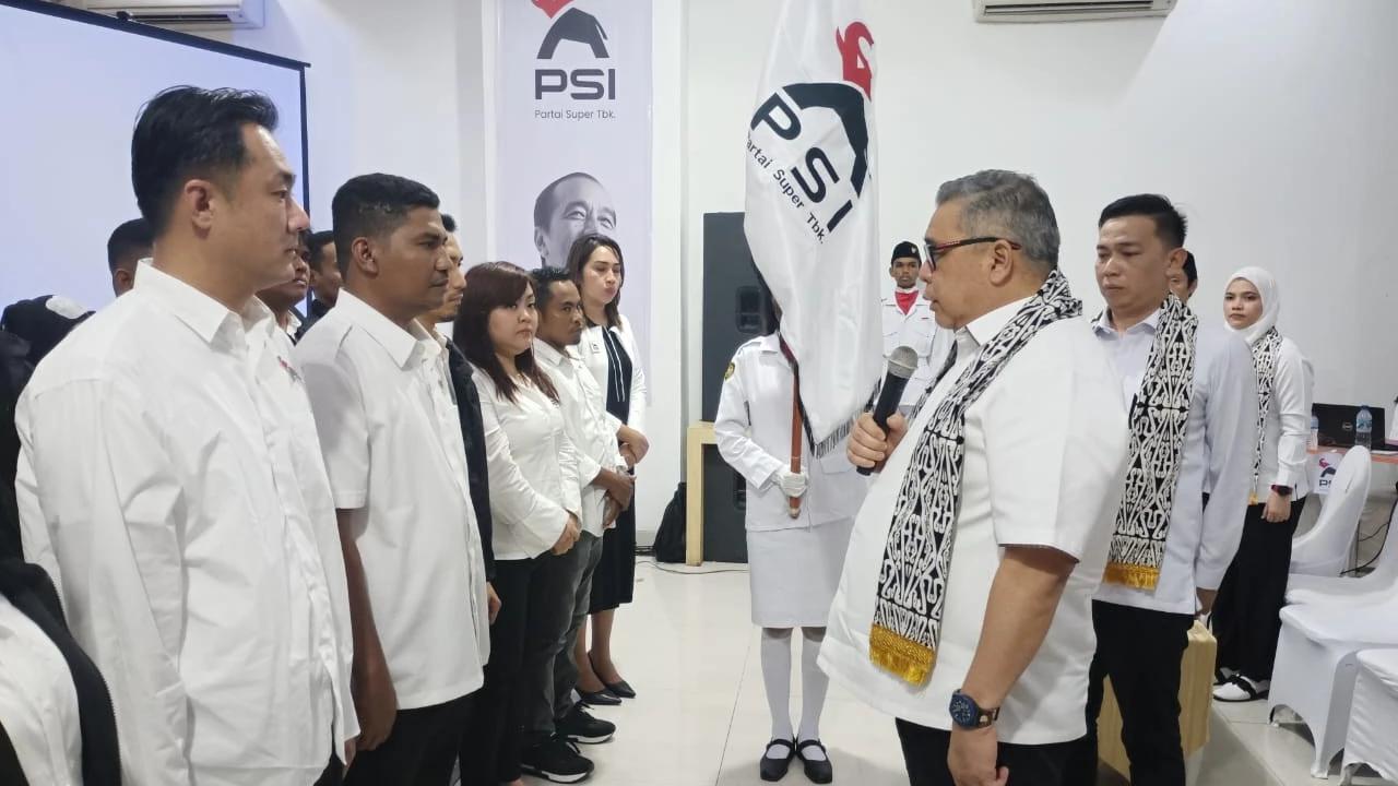 Ketua Harian DPP PSI, Ahmad Ali saat membuka Rakorwil PSI Maluku di Ambon