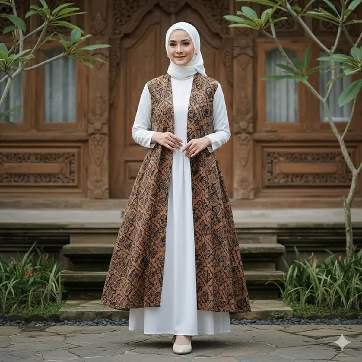 12 Model Outer Batik Panjang dengan Dress Polos untuk Kondangan Outdoor 2025, Elegan dan Nyaman Dipakai