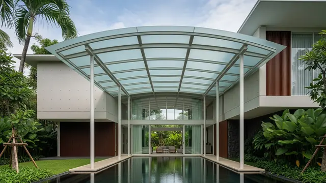 6 Model Kanopi Teras Unik Bentuk Melengkung untuk Rumah Modern, Estetik dan Elegan