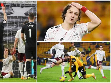 Insiden kartu merah yang didapatkan David Luiz saat laga Wolverhampton Wanderers vs Arsenal menjadi buah bibir lantaran dianggap kontroversial. Berikut reaksi bek asal Brasil ini ketika mendapat kartu merah dari wasit.