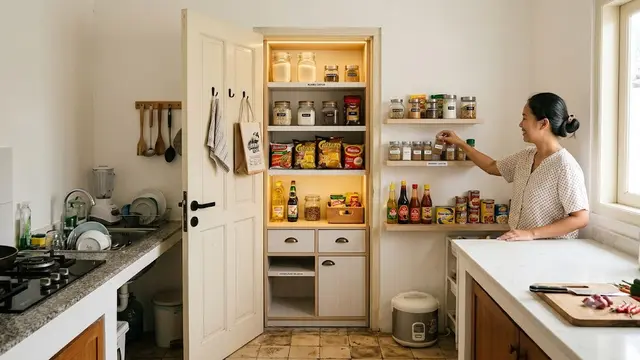 6 Model Pantry Mini di Balik Pintu Dapur, Solusi Cerdas Optimalkan Ruang