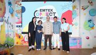 (kiri ke kanan): Mutia Nandika (Chief Revenue Officer Emtek Media), Harsiwi Achmad (Programming Director Emtek Media), Adi Sariaatmadja (Chairman Emtek Media), James Giandhi (CEO Playtopia), Karina Yenadia Winato (CMO of Playtopia)