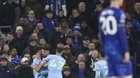 Manchester City meraih kemenangan 3-1 atas Chelsea pada laga pekan ke-23 Premier League di Etihad Stadium, Minggu (26/01/2025) dini hari WIB. (AP Photo/Scott Heppell)