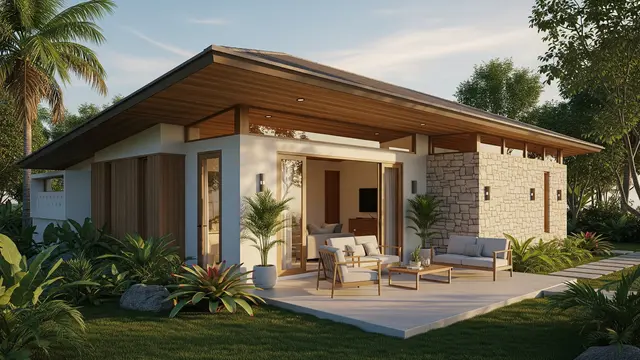 Desain Rumah Minimalis Atap Limasan dan Teras Lebar/Gemini AI