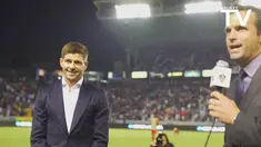 Klub asal Amerika Serikat LA Galaxy memperkenalkan Steven Gerrard saat jeda pertandingan babak pertama melawan Toronto FC. Tak kurang ada 27 ribu orang yang memadati StubHub Centre untuk melihat Gerrard secara langsung.