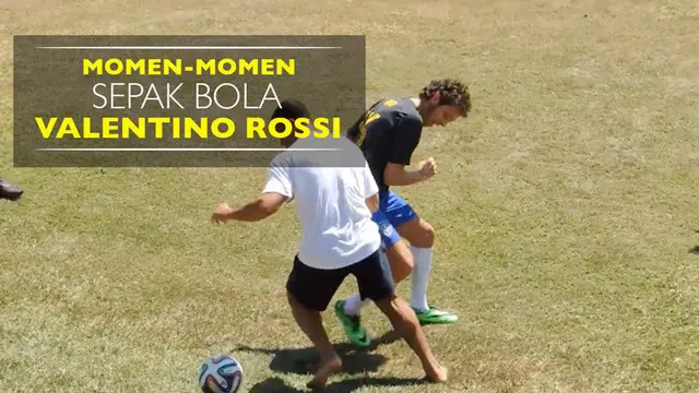 Video momen-momen sepak bola pebalap MotoGP asal Italia, Valentino Rossi.