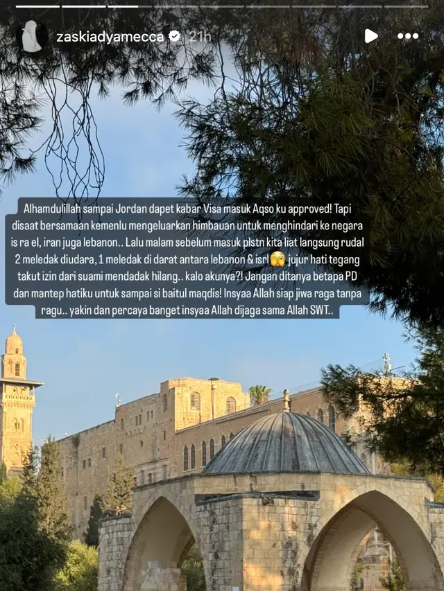 Unggahan Zaskia Adya Mecca. (Foto: Dok. Instagram @zaskiadyamecca)