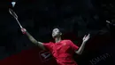 <p>Pebulutangkis tunggal putra Indonesia, Anthony Sinisuka Ginting saat melakukan latihan menjelang Indonesia Masters 2023 yang berlangsung di Istora Senayan, Jakarta, Senin (23/01/2023). (Bola.com/Bagaskara Lazuardi)</p>