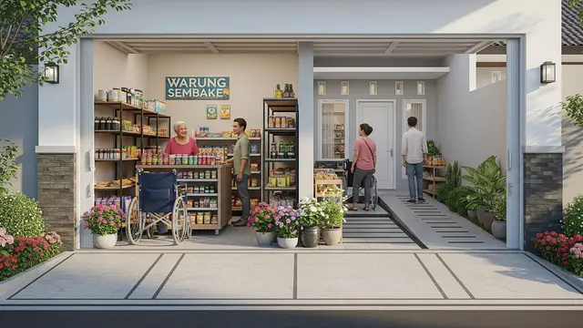 Desain Rumah Lansia yang Masih Aktif Jualan di Depan Rumah