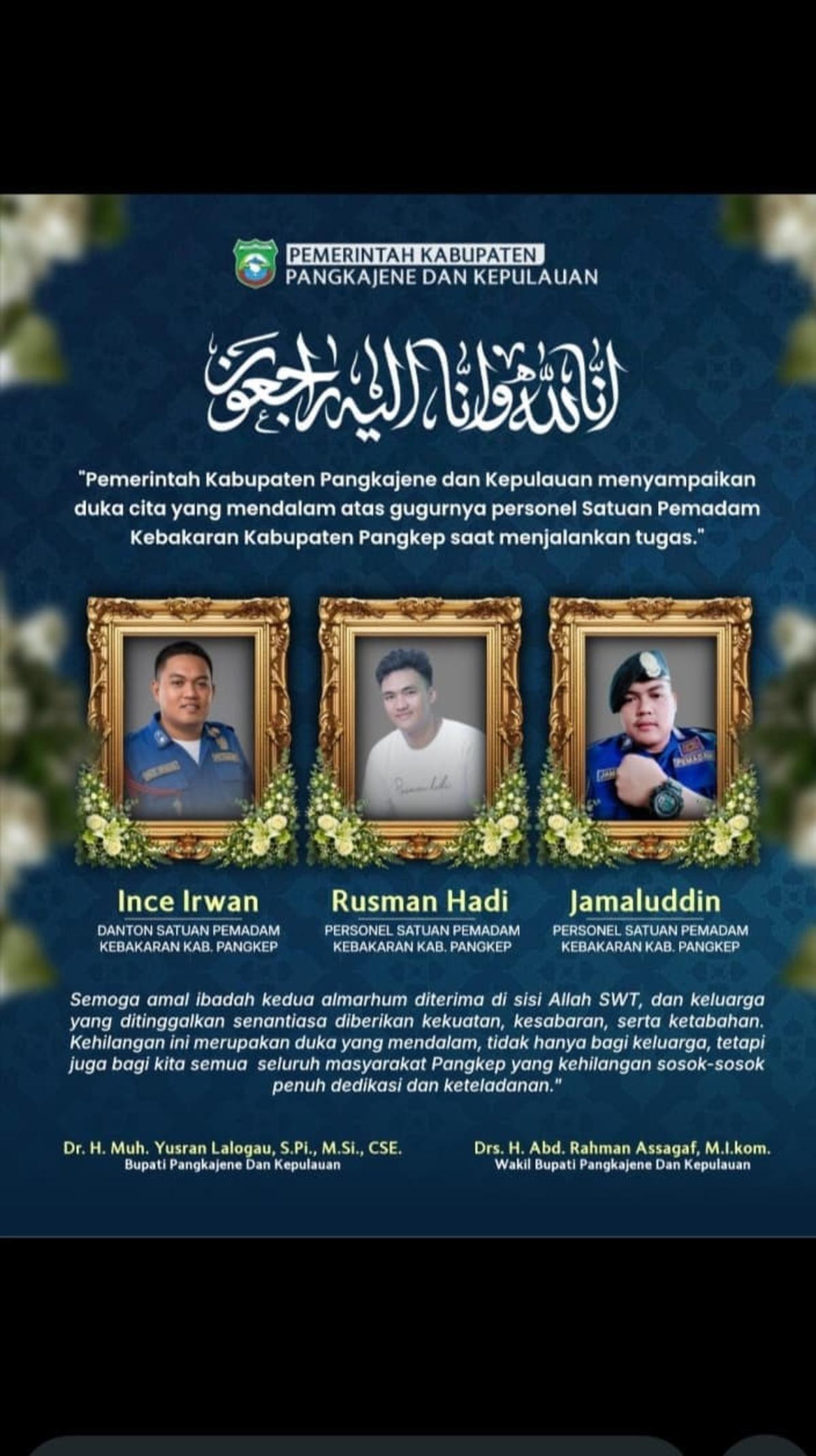 Mobil Damkar Pangkep terguling di Jalan Poros Pangkep-Barru, Kecamatan Labakkang. (merdeka.com/Ihwan Fajar).