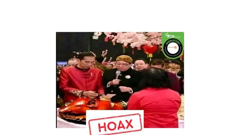 Cek Fakta Jokowi makan daging babi