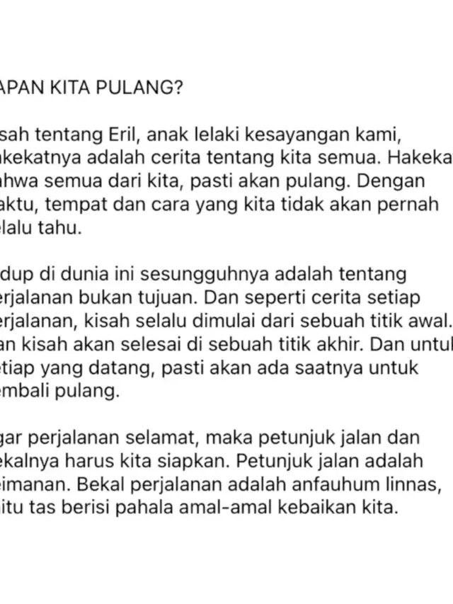 Unggahan Ridwan Kamil soal Eril. (Foto: Dok. Twitter @ridwankamil)