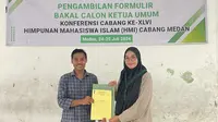 Cici Indah Rizki mendaftar Balon Ketua Umum HMI Cabang Medan