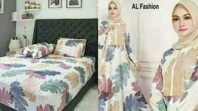 Beberapa orang ini mengenakan pakaian yang ternyata mirip dengan motif benda di sekitarnya seperti gorden maupun sprei.