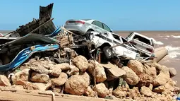 Banjir besar yang melanda Libya menyebabkan ribuan orang terluka. (AFP)