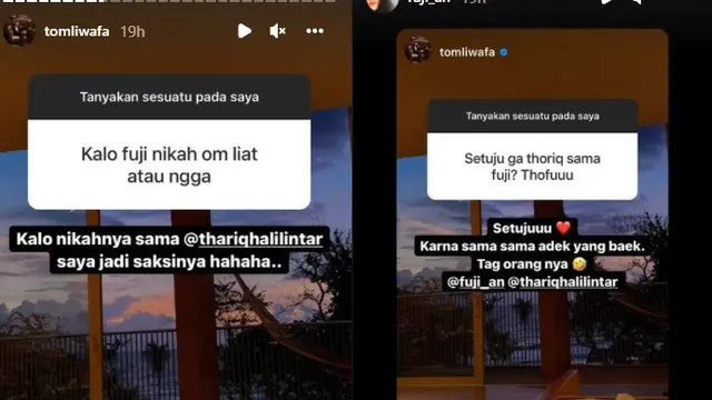 Fuji, adik ipar Vanessa Angel - Tom Liwafa (Foto: Instagram/@fuji_an @tomwilafa)