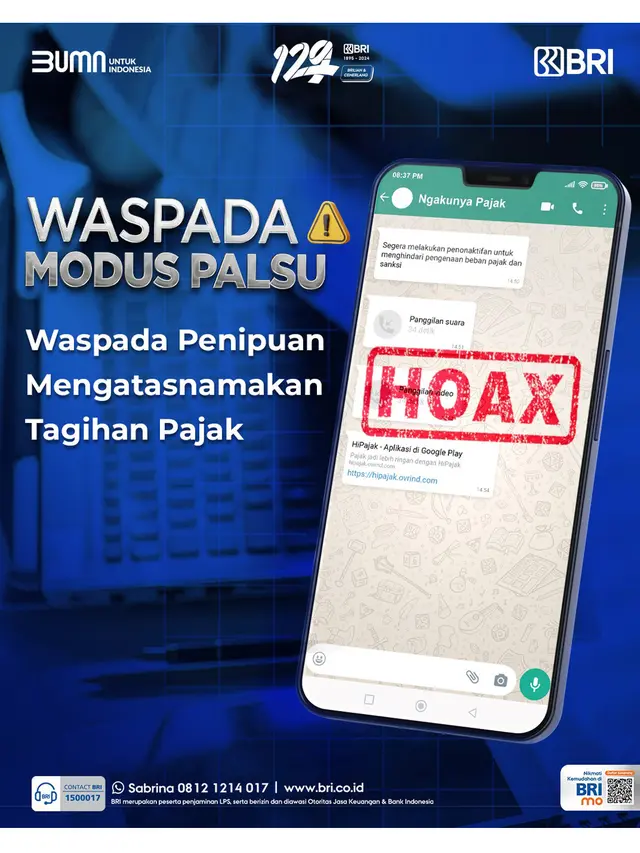 Kenali Modus Penipuan Tagihan Pajak Berekstensi APK, BRI Imbau Masyarakat Waspada Cybercrime