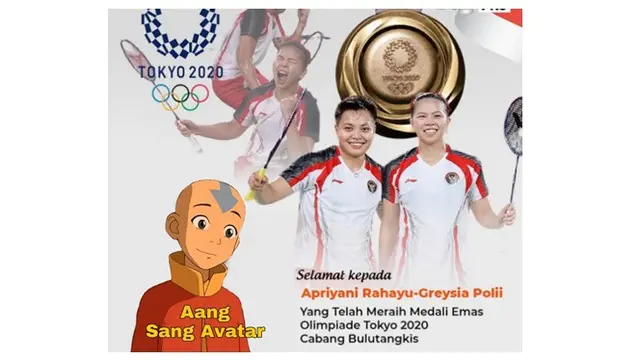 6 Ucapan Selamat ala Netizen Untuk Greysia Polii dan Apriyani Rahayu Ini Kreatif