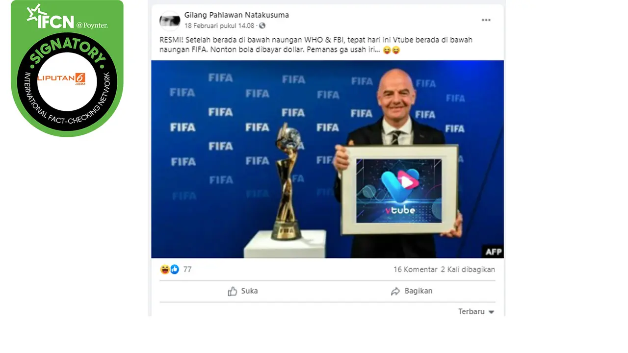 Klaim Vtube Berada di Bawah Naungan FIFA