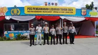 Pos pengamanan lebaran 2024 via Kecamatan Kadungora, Garut, Jawa Barat siap memberikan pelayana optimal bagi seluruh pemudik lebaran 2024. (Liputan6.com/Jayadi Supriadin)