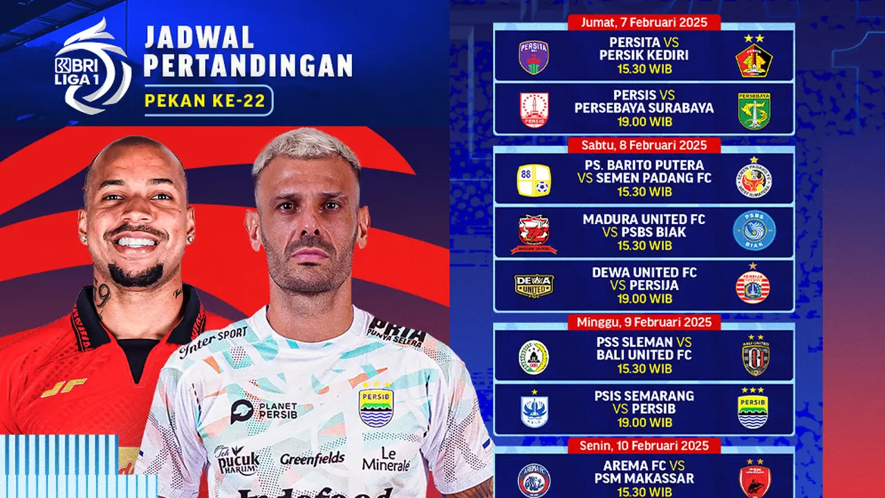 Jadwal BRI Liga 1 2024/2025 Pekan 22