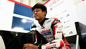 Veda Ega Pratama pada tes pramusim Moto3 2026 di Sirkuit Jerez. (Honda Team Asia)