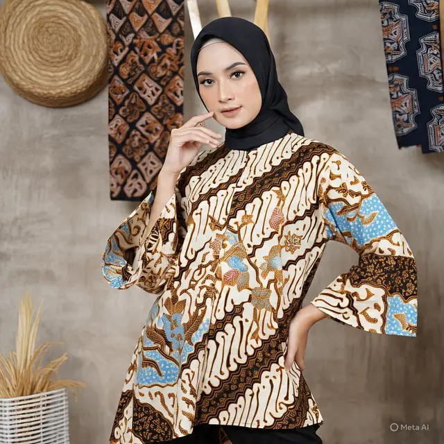 Inspirasi Model Baju Batik Tunik Terbaru Wanita Berhijab