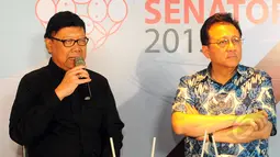 Mendagri Tjahjo Kumolo (kiri) dan Ketua DPD RI Irman Gusman saat menghadiri acara diskusi Bincang Senator 2015 bersama Liputan6.com, di Senayan City, Jakarta Pusat, Minggu (8/3/2015). (Liputan6.com/Yoppy Renato)