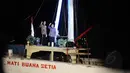 Jokowi dan Jusuf Kalla menyampaikan pidato kemenangannya di Pelabuhan Sunda Kelapa, Jakarta, Selasa (22/7/14). (Istimewa)