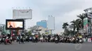 Kamis (24/7/14), arus mudik kendaraan roda dua di persimpangan Bekasi, Kalimalang, menunjukkan peningkatan. (Liputan6.com/Panji Diksana)