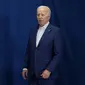 Biden mengatakan bahwa ia bersyukur mendengar kabar bahwa Trump aman dan baik-baik saja, setelah insiden tersebut. (AP Photo/Manuel Balce Ceneta)